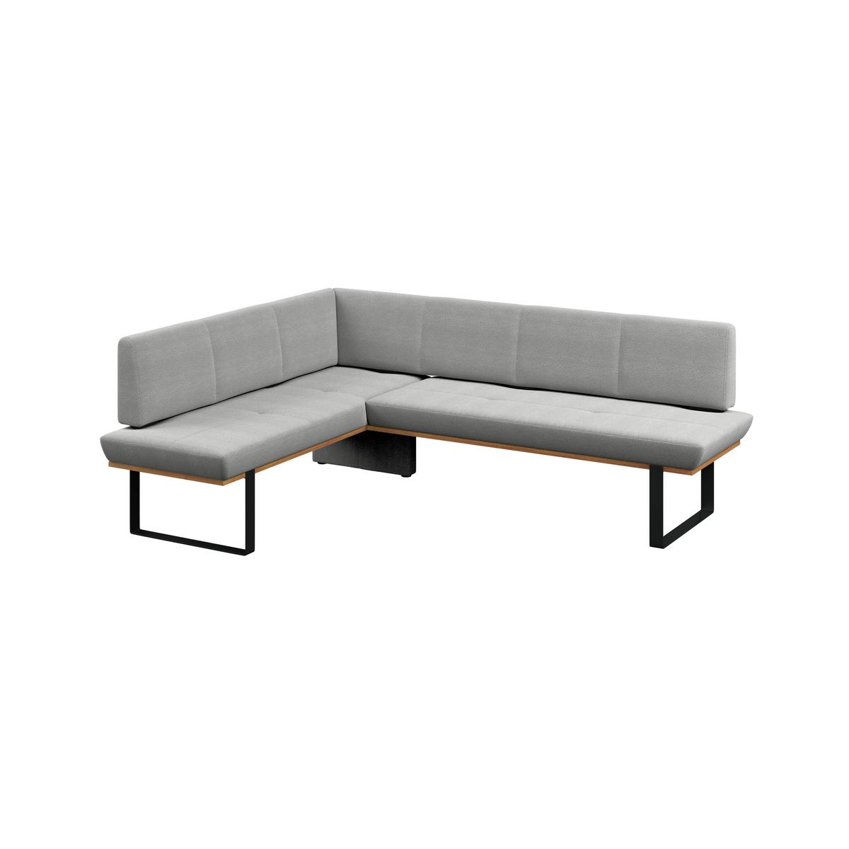 Eckbank Tristan Webstoff hellgrau, S:175x245cm - Hellgrau/Schwarz, MODERN, Holz/Textil (175/245cm) - James Wood