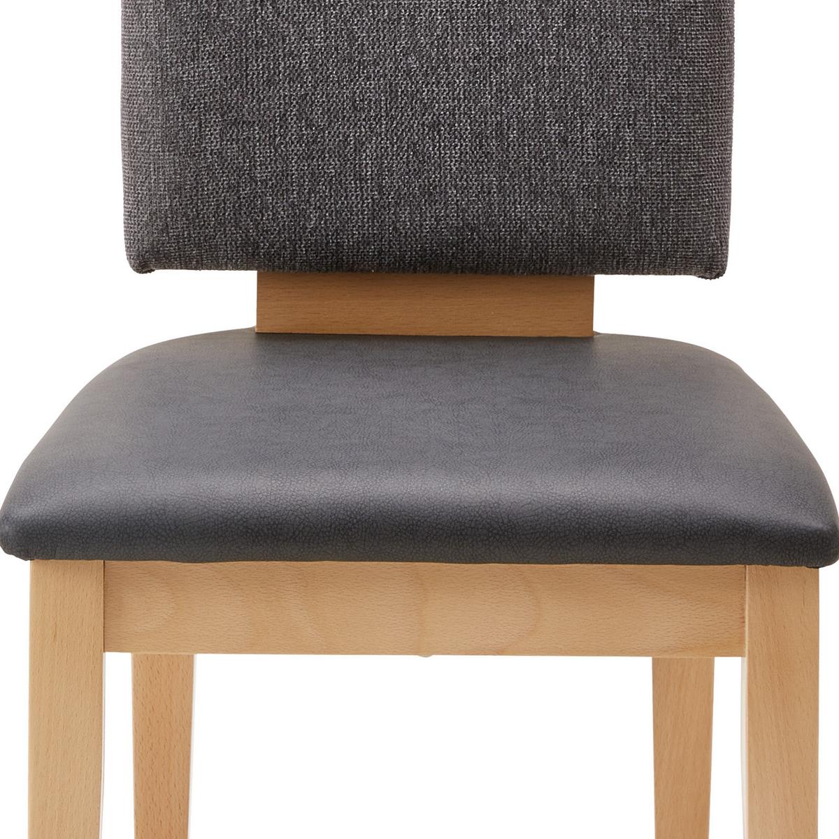 Vierfußstuhl Verona Anthrazit Gepolstert - Anthrazit/Eiche Artisan, KONVENTIONELL, Holzwerkstoff/Textil (46/90/51cm)