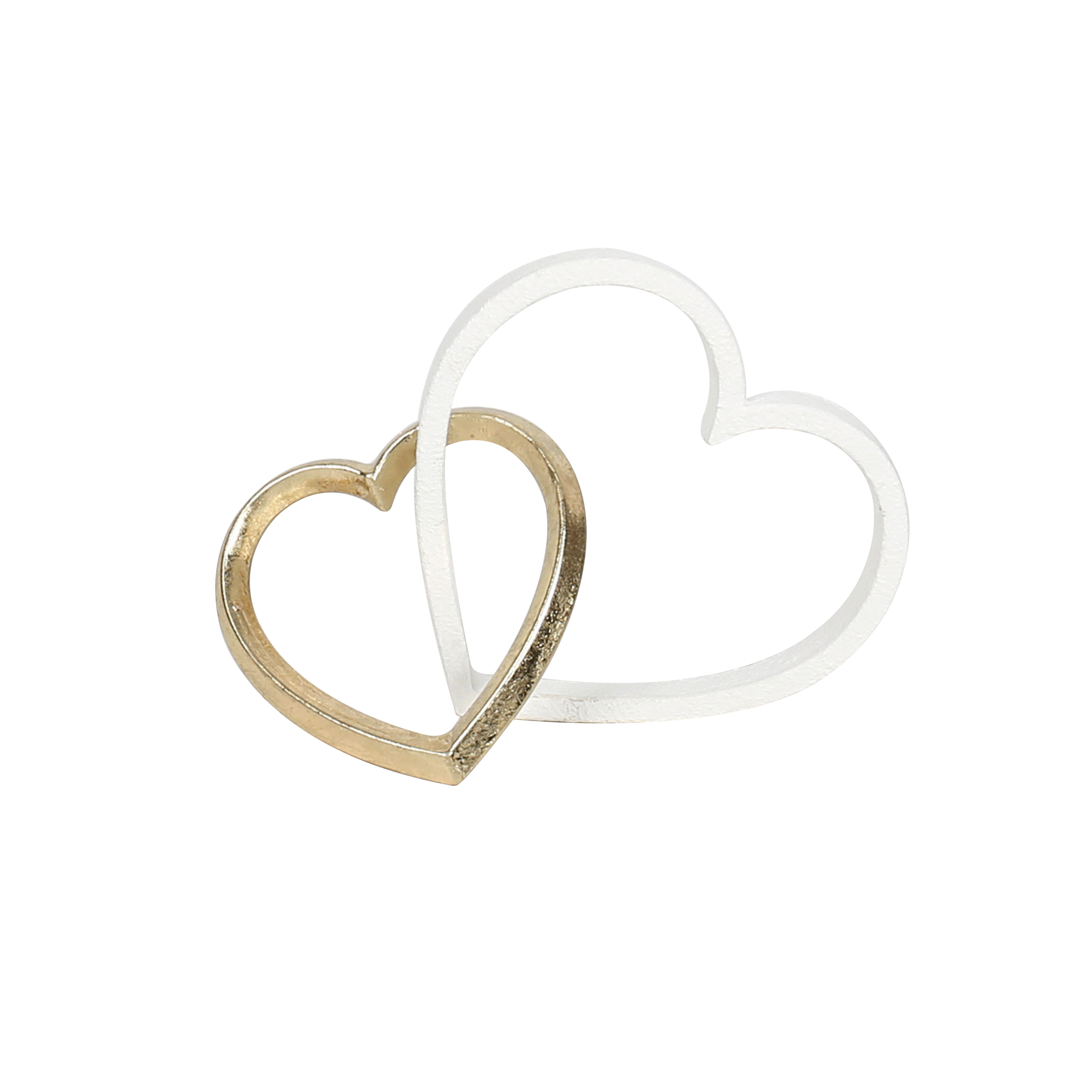 Dekoherz Amore - Goldfarben/Weiß, KONVENTIONELL, Metall (16,5/8,5/18cm) - Luca Bessoni