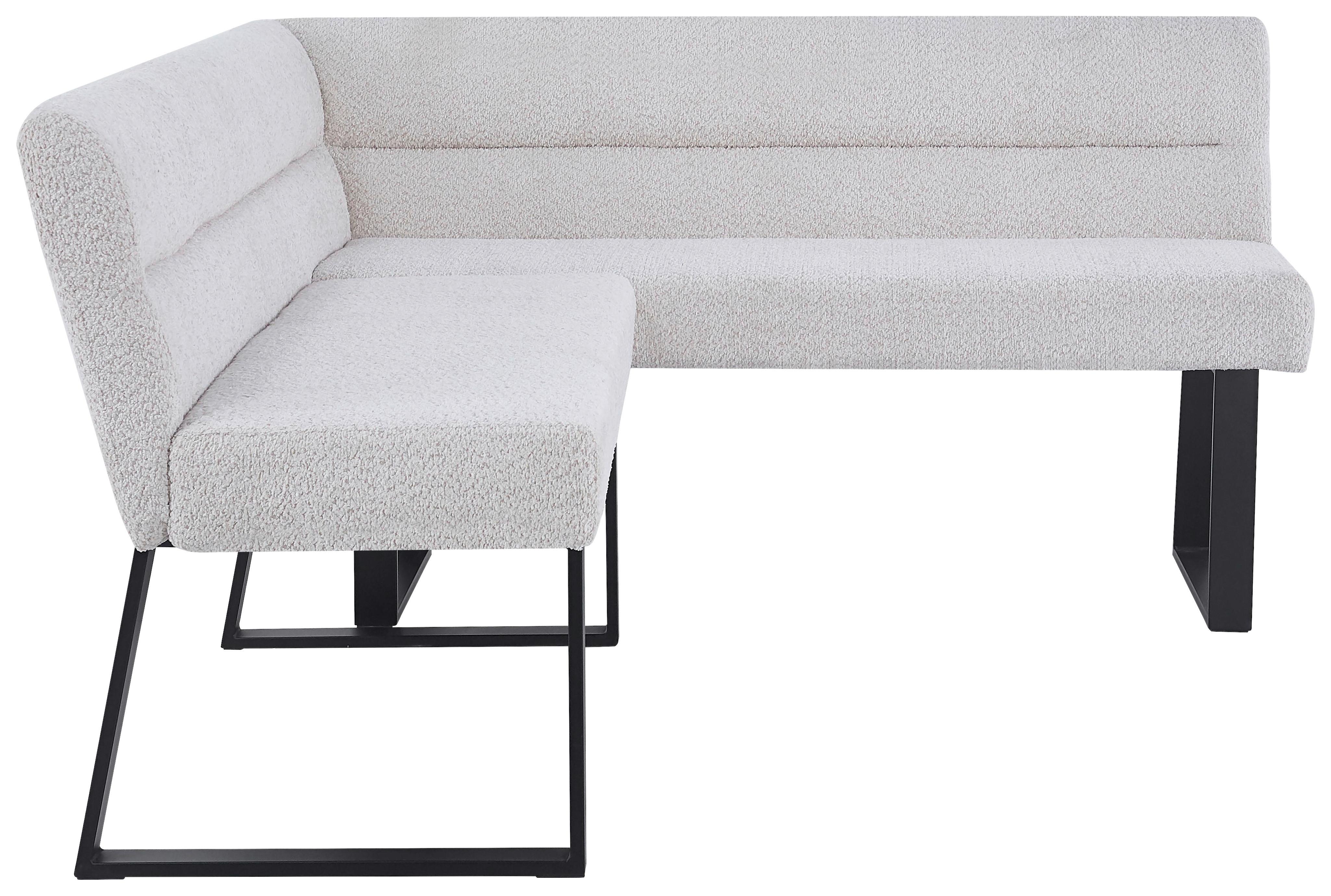 Eckbank Kea Beige, S: 190x150 cm - Beige/Schwarz, KONVENTIONELL, Textil/Metall (190/150cm) - MID.YOU