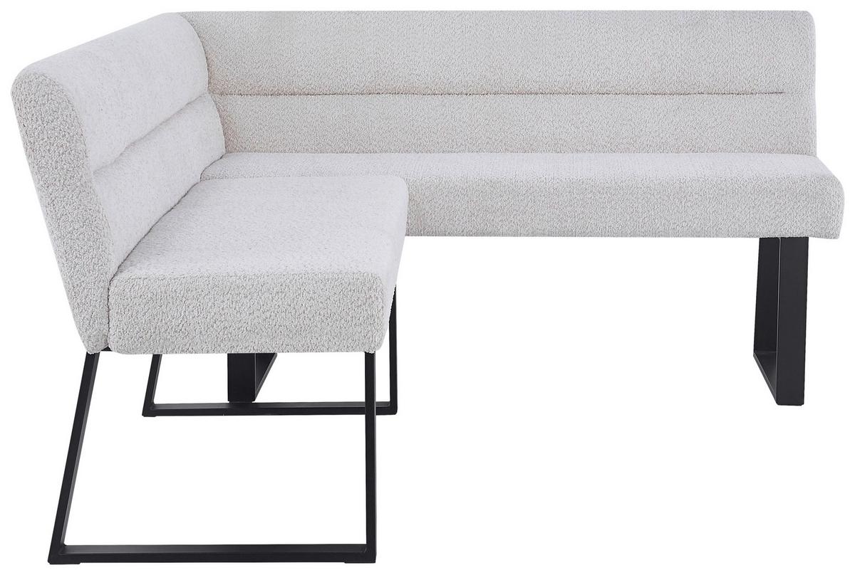 Eckbank Kea Beige, S: 190x150 cm - Beige/Schwarz, KONVENTIONELL, Textil/Metall (190/150cm) - MID.YOU