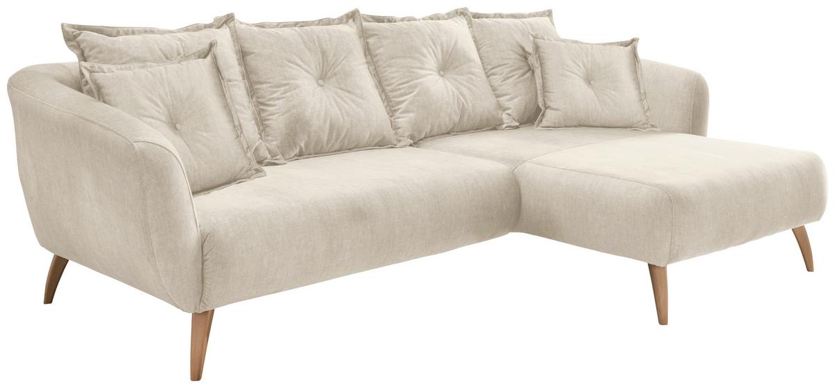 Ecksofa Baggio, Beige, Buchefarben, S: 277x162 Cm - Beige/Buchefarben, MODERN, Textil (277/162cm) - Livetastic