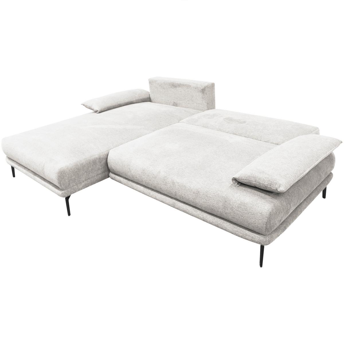 Ecksofa mit Bettkasten Lagacy 192x260 cm Webstoff Weiß - Schwarz/Weiß, Design, Textil (192/260cm) - MID.YOU