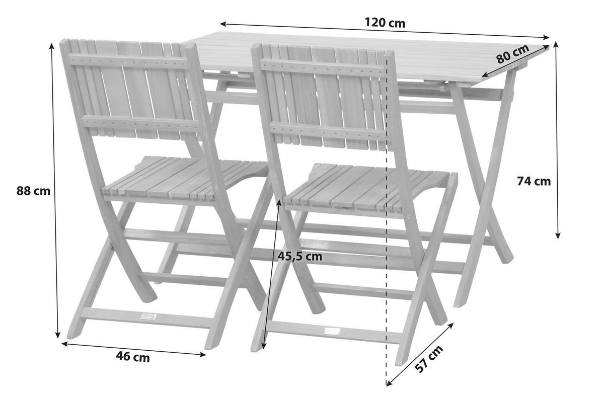 Gartengarnitur 5-Tlg. Falun Echtholz Akazie - Akaziefarben, KONVENTIONELL, Holz - Siena Garden