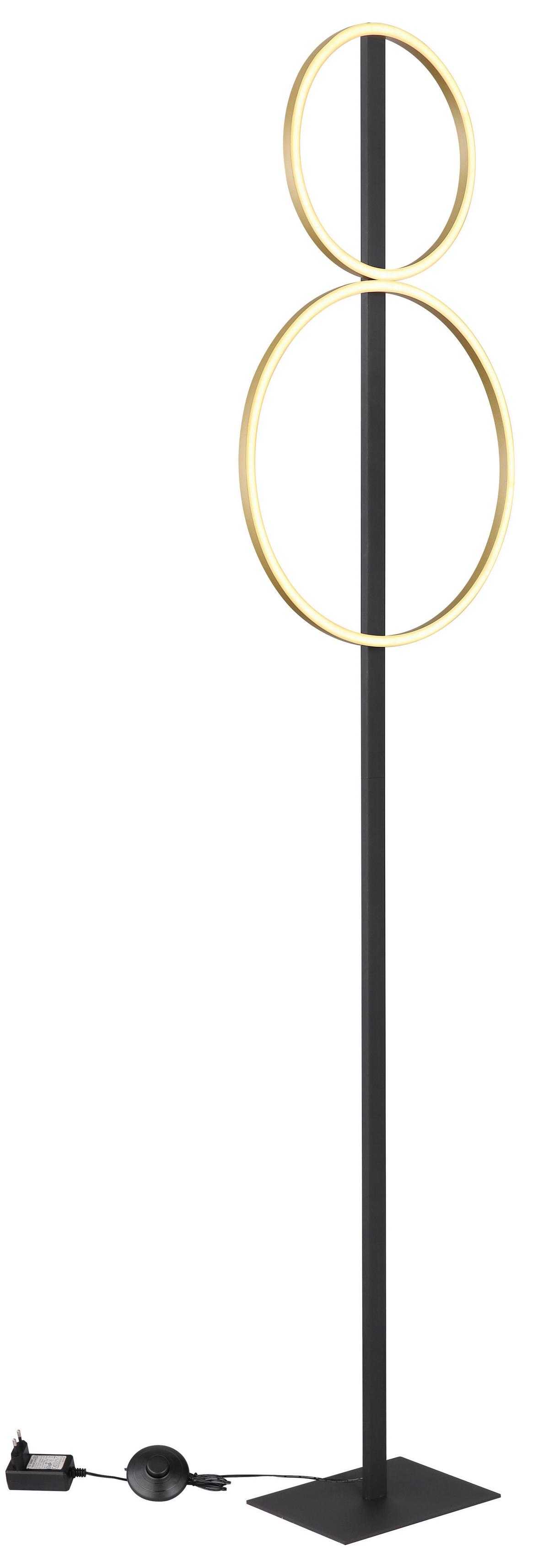 LED-Stehleuchte 48461-30rs Luffy - Goldfarben/Schwarz, Design, Kunststoff/Metall (39/17/160cm) - Globo