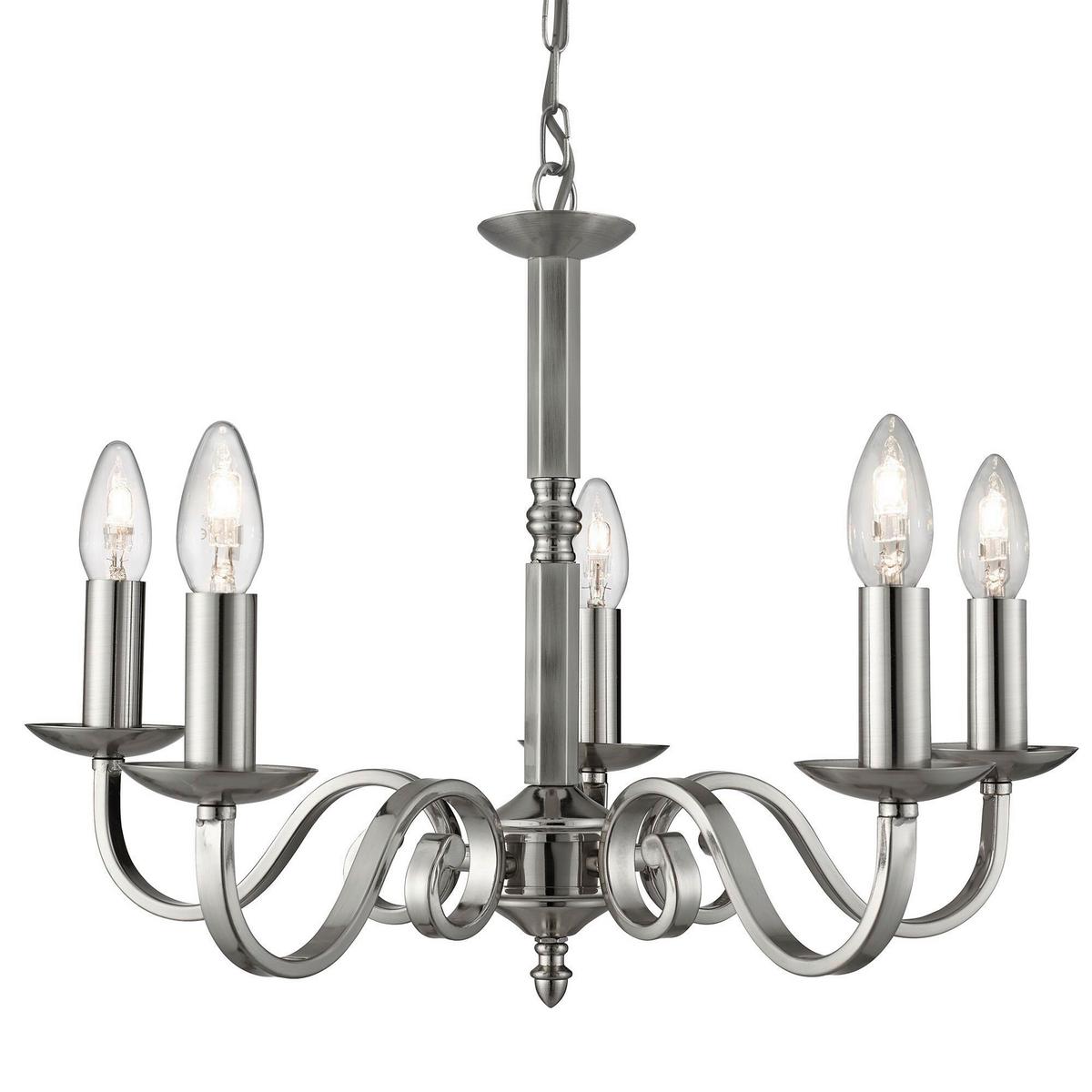 Kronleuchter 1505-5ss Richmond - Silberfarben, KONVENTIONELL, Metall (52/94cm)
