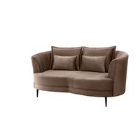 2-sitzer-sofa Hellbraun Velours, Rücken Echt B: 179 Cm - Hellbraun/Schwarz, MODERN, Textil (179/85/101cm) - Livetastic