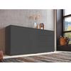Sideboard Mailand 3 B:158 cm Anthrazit - Anthrazit/Schwarz, MODERN, Holzwerkstoff (158/73/33cm) - MID.YOU