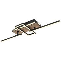 LED-Deckenleuchte 67299d2 - Dunkelbraun/Opal, Design, Holzwerkstoff/Kunststoff (68/46/12cm) - Globo