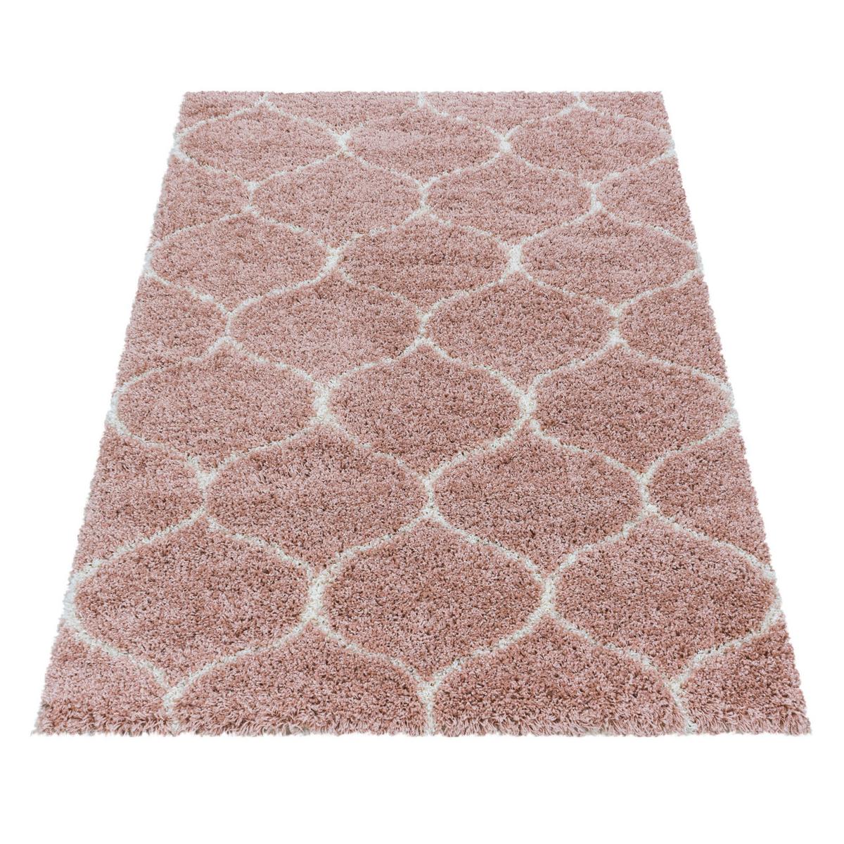 Webteppich Rosa Naturfaser Salsa 80x150 cm - Rosa, Design, Textil (80/150cm)