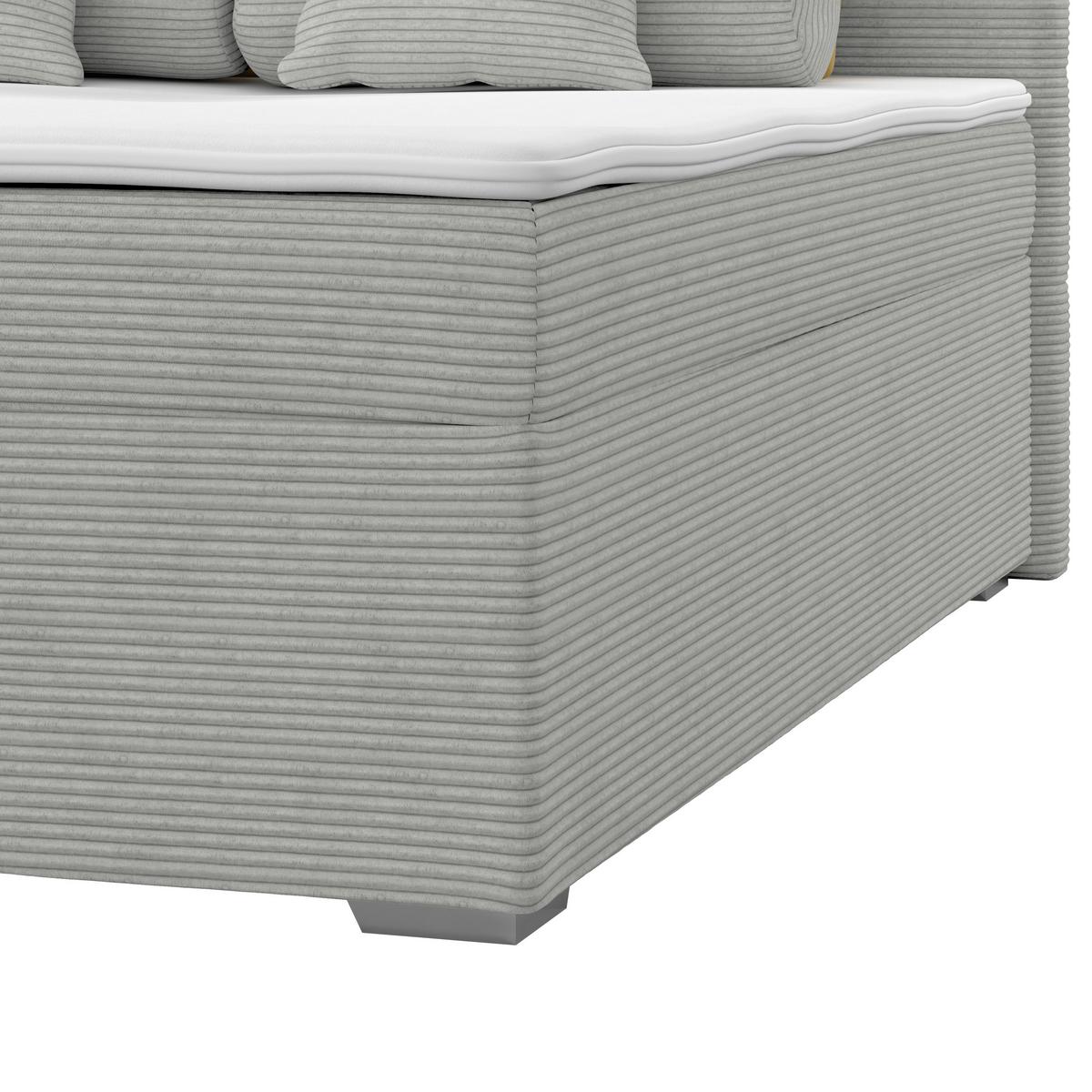 Kárpitozott Ágy Adria 140/200cm - szürke, Konventionell, textil/fa (140/200cm)