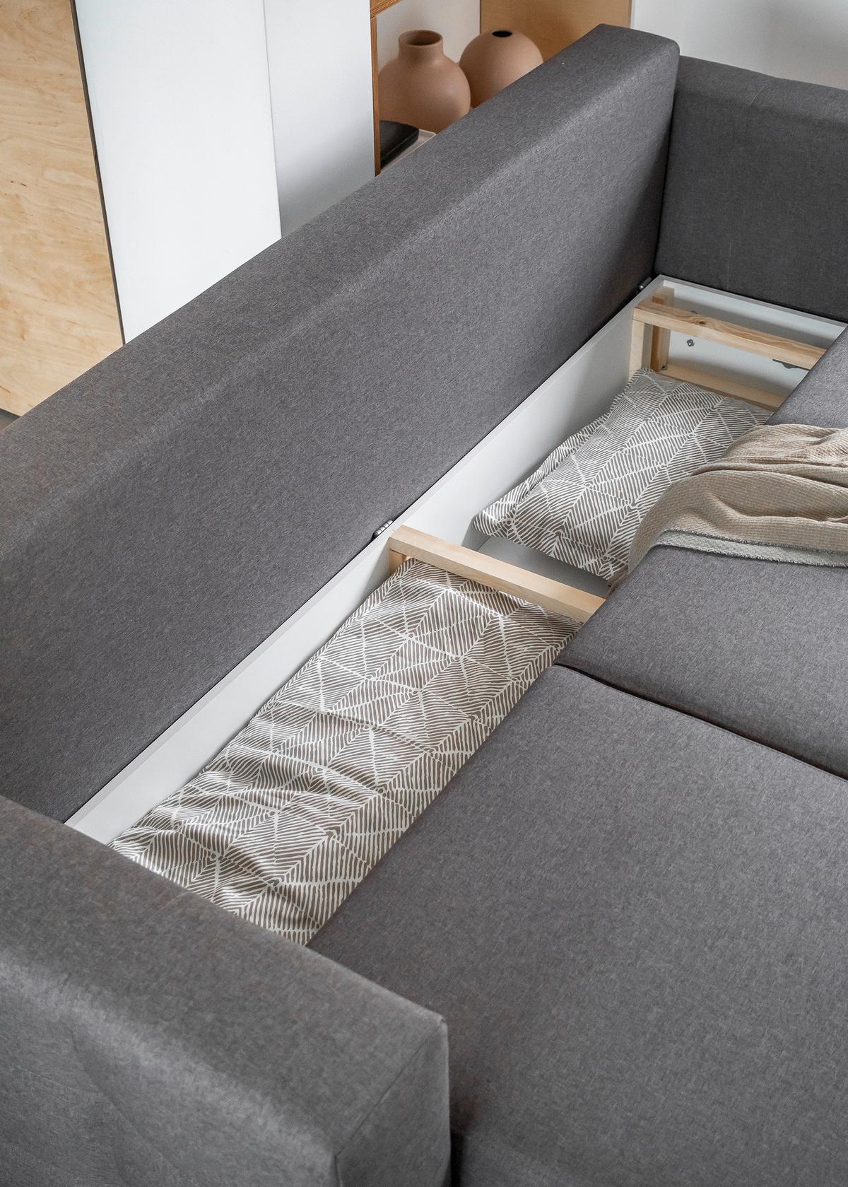 Schlafsofa Asgard Grau, B: 230 cm - Buchefarben/Grau, Design, Textil (230/93/92cm) - MID.YOU