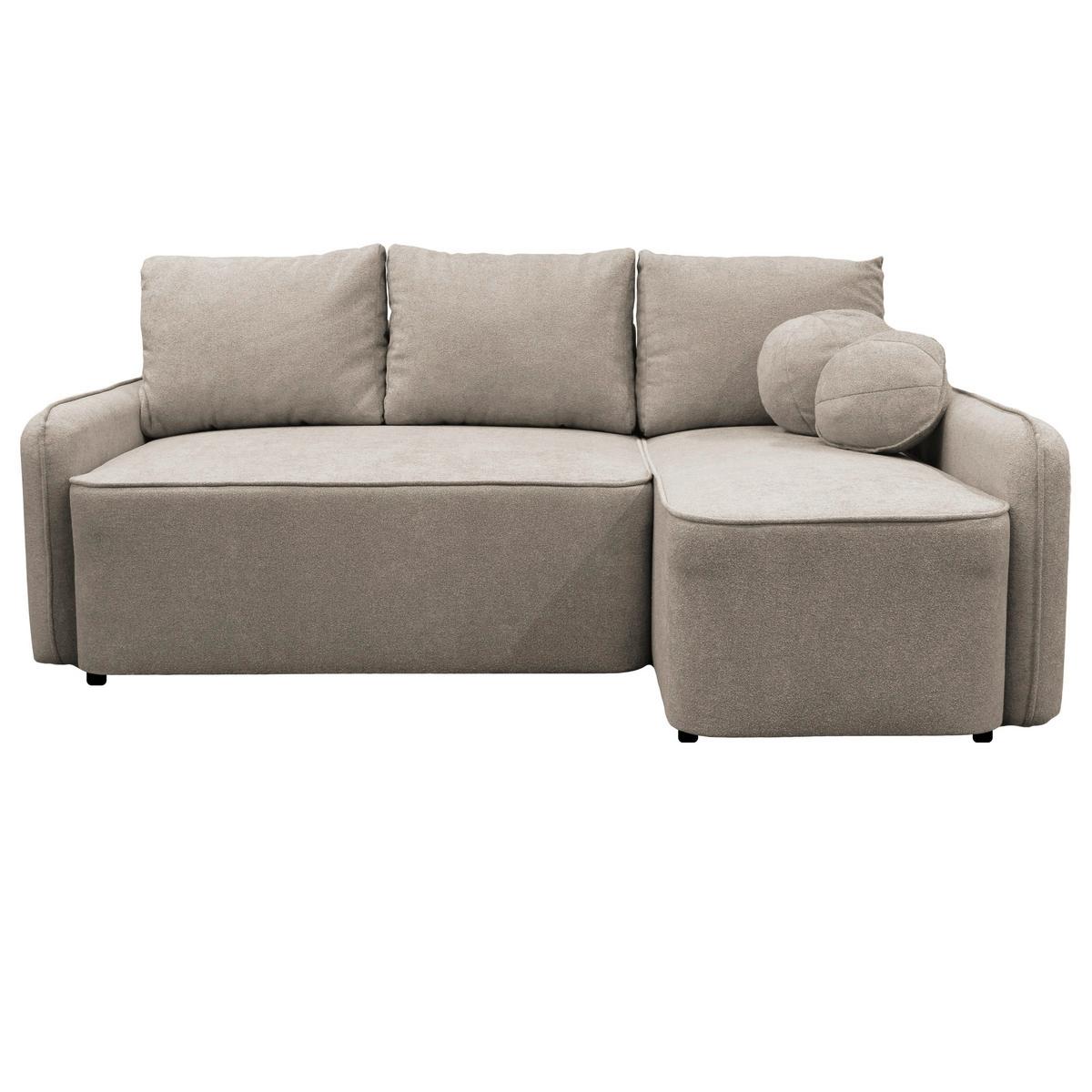 Ecksofa Fancy Taupe 209x143 cm - Taupe/Schwarz, Design, Textil (209/143cm) - MID.YOU