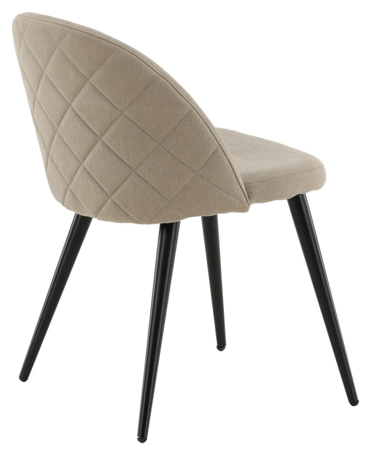 Stuhl-Set Velvet - Beige/Schwarz, Design, Textil/Metall (50/76,5/57cm) - Livetastic
