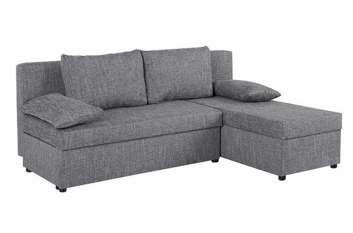 Rohová sedačka JON, šedá, oboustranná,lůžko,úl.prostor - šedá/černá, Design, textil/plast (195/147cm) - Based