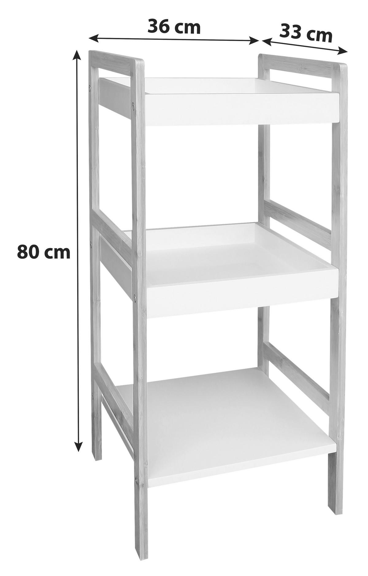 Polc Liane - natúr színű/fehér, Modern, faalapú anyag/természetes anyagok (36/80/33cm)