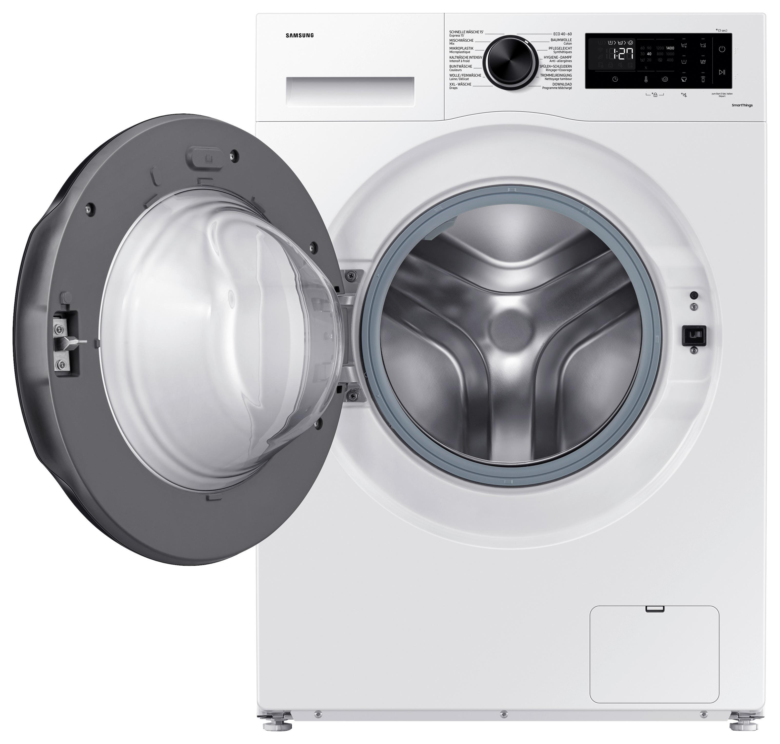 Waschmaschine Ww90cgc04aaeeg - Schwarz/Weiß, Basics, Glas/Kunststoff (60/85/55cm) - Samsung