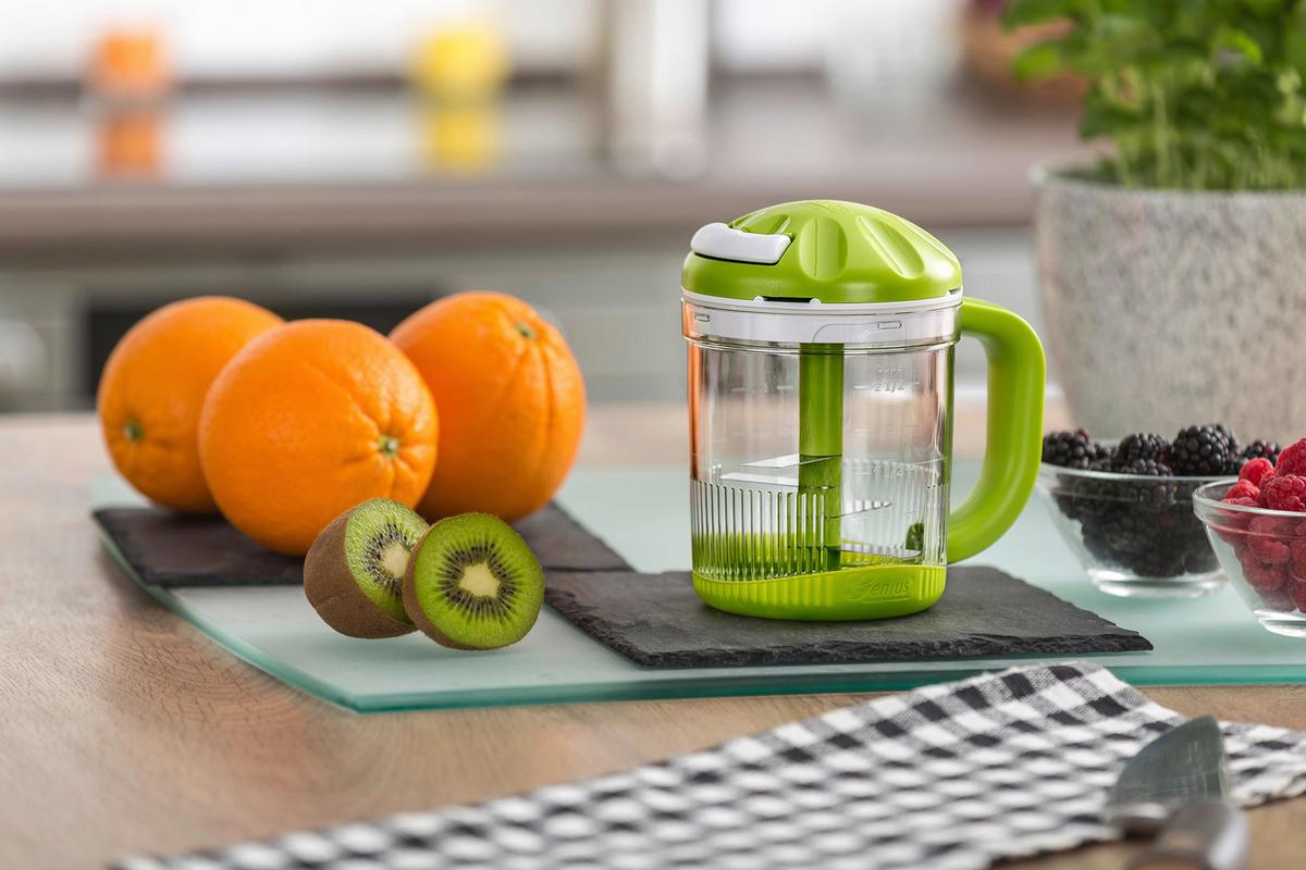 Universalzerkleinerer Twist N Joy 3tlg. - Grün, Basics, Kunststoff/Metall - Genius