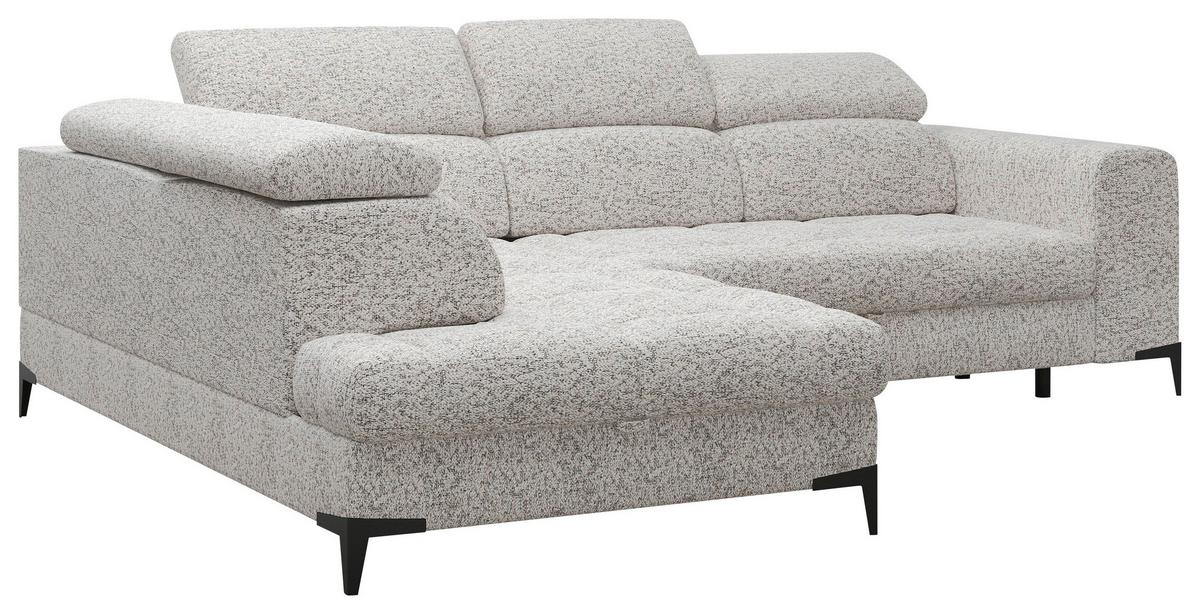 Rohová sedačka MASON, levá, béžově krémově černá tkanina - černá/krémová, Moderní, kov/dřevo (211/271cm) - Mömax