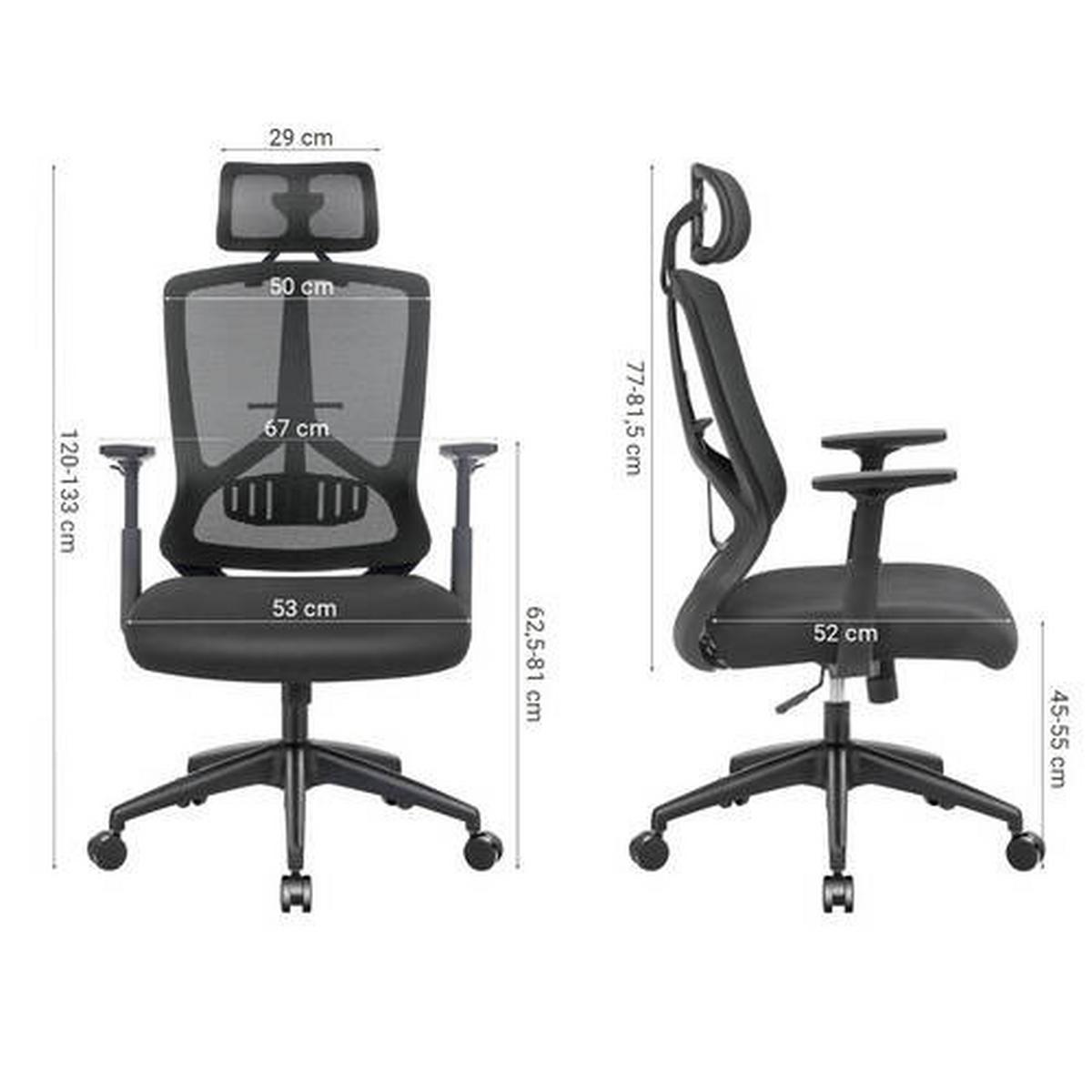 Drehstuhl Schwarz, Bis 120 Kg - Schwarz, Basics, Textil/Metall (68/120-133/65cm) - Boxxx