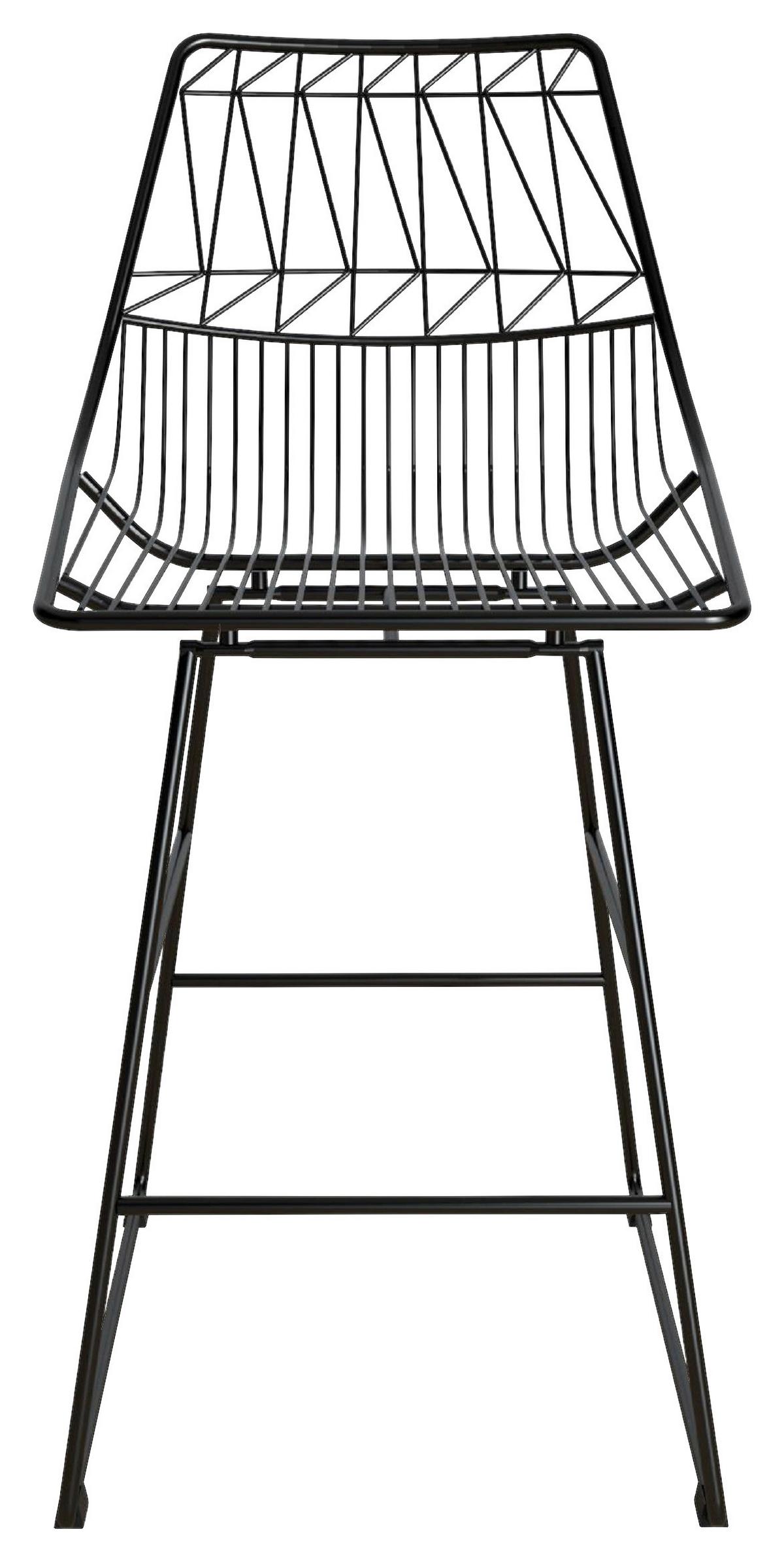 Barhocker Schwarz, B: 55 cm - Schwarz, Design, Kunststoff/Metall (55/93/47cm) - MID.YOU