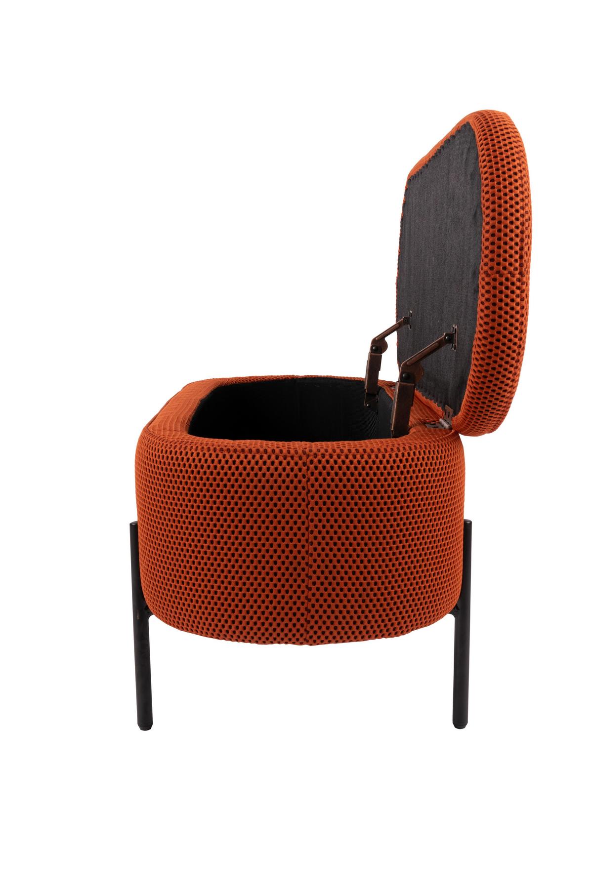 Sitzbank Carla Orange, mit Stauraum, L: 95 cm - Design (95/43/36cm)