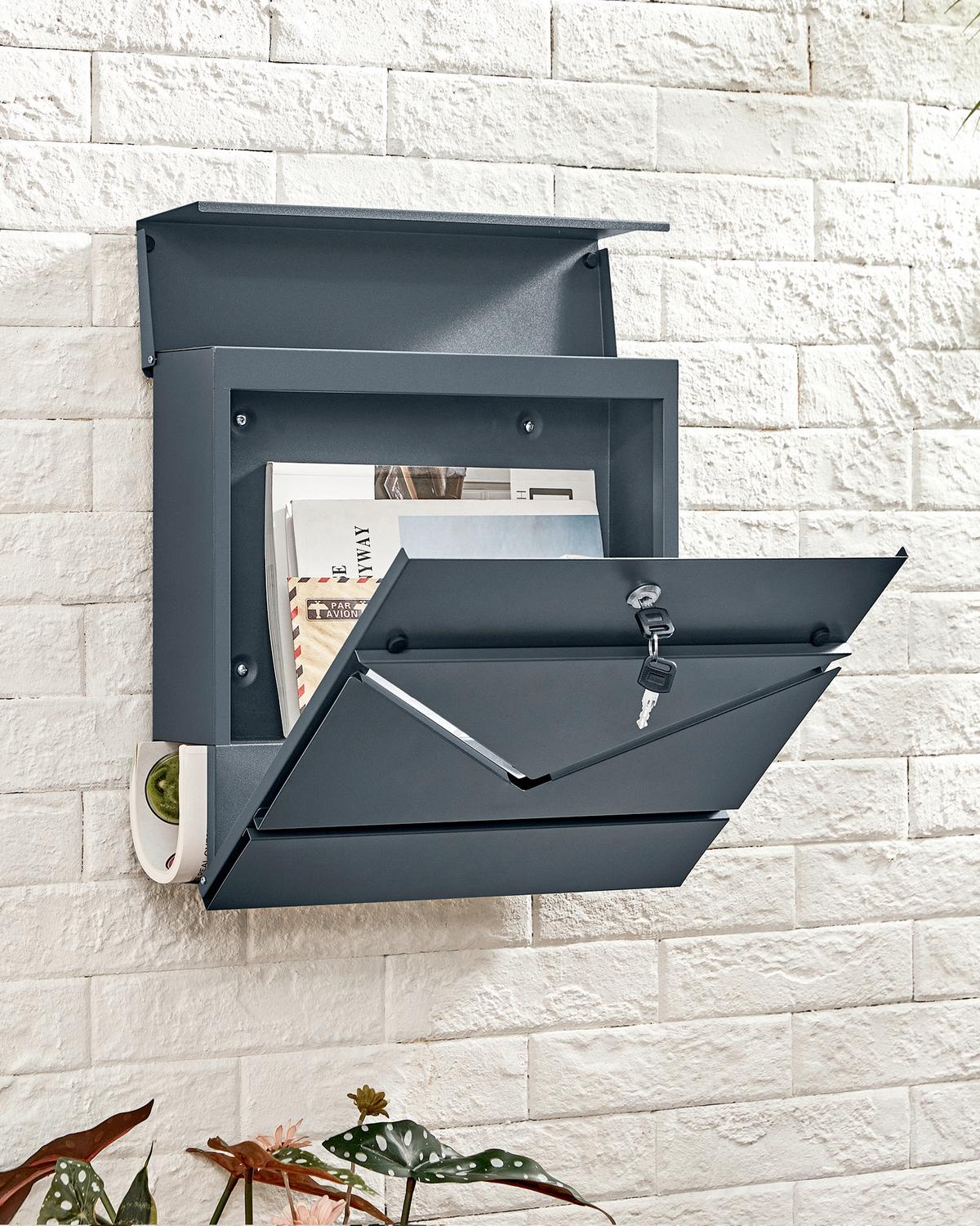 Briefkasten Grau B: 37 Cm - Grau, Basics, Metall (37/37/10,5cm)