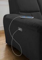 Mit USB-Anschluss Graues Ecksofa mit USB