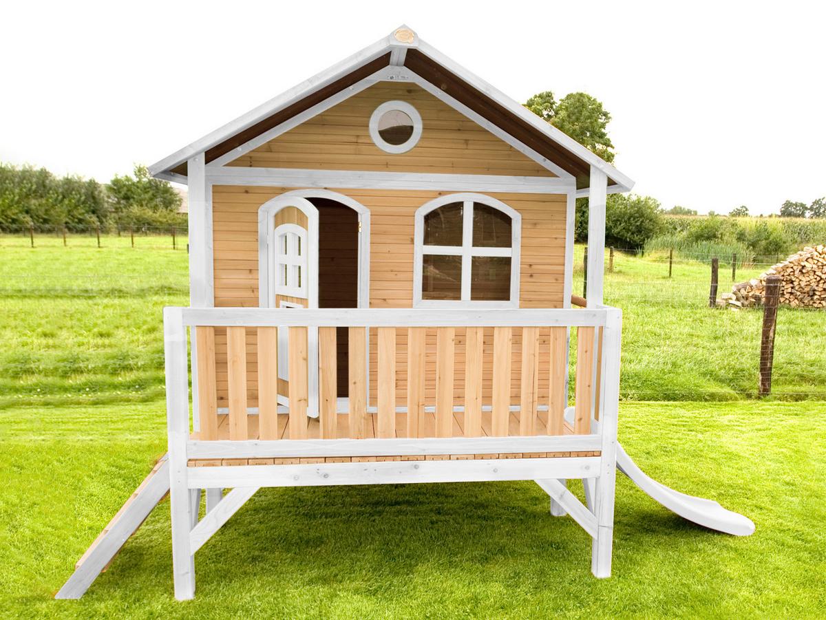 Spielhaus A030.040.91 - Rot/Braun, KONVENTIONELL, Holz/Kunststoff (349/233/212cm) - Ambia Garden