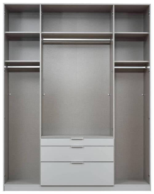 Drehtürenschrank 181cm Alabama, Grau - Silberfarben/Grau, MODERN, Holzwerkstoff (181/229/54cm) - Rauch Möbel