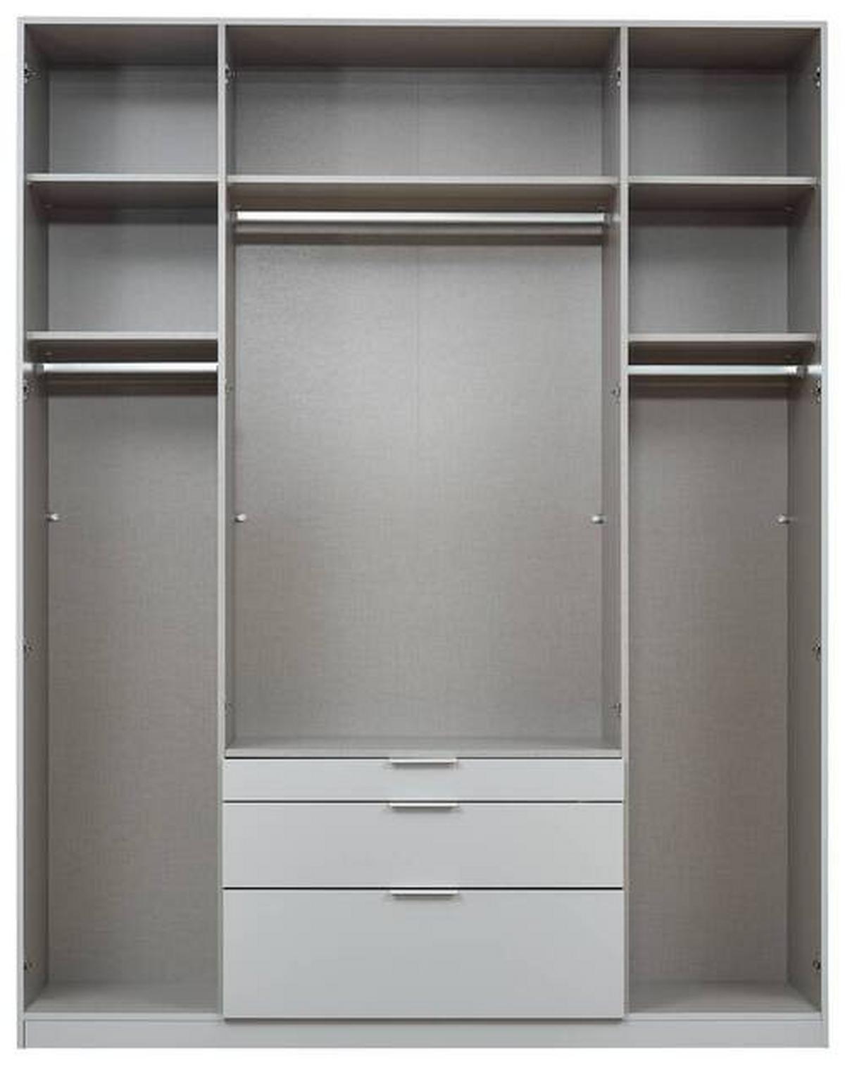 Drehtürenschrank 181cm Alabama, Grau - Silberfarben/Grau, MODERN, Holzwerkstoff (181/229/54cm) - Rauch Möbel