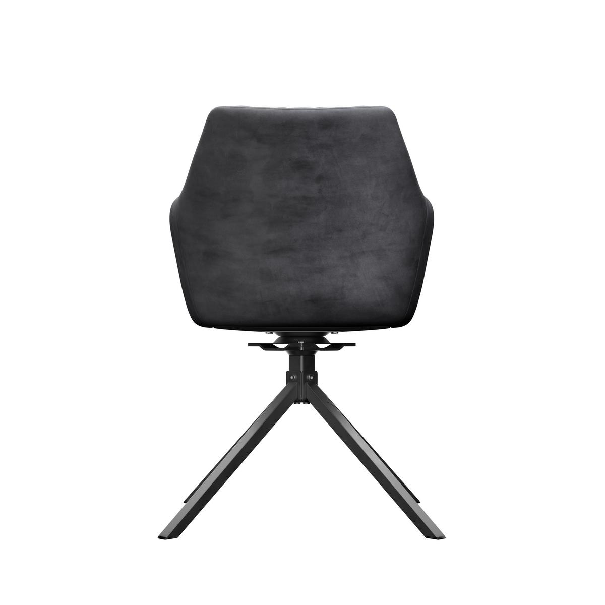 Stuhl Patti Anthrazit,sitzfl. 360° Drehbar - Anthrazit/Schwarz, KONVENTIONELL, Textil/Metall (58/81/54cm)