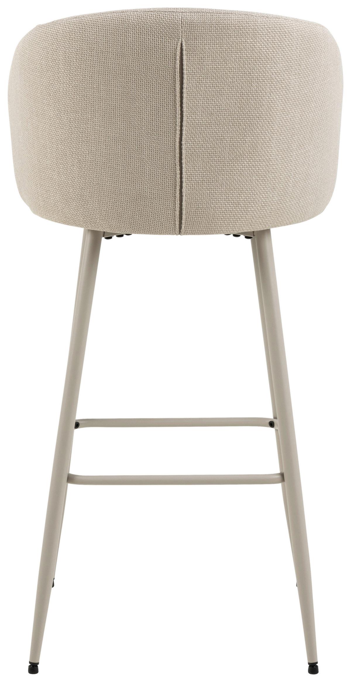 Barová židle ELEANOR - šedá/krémová, Design, kov/textil (54/105/52cm) - MID.YOU