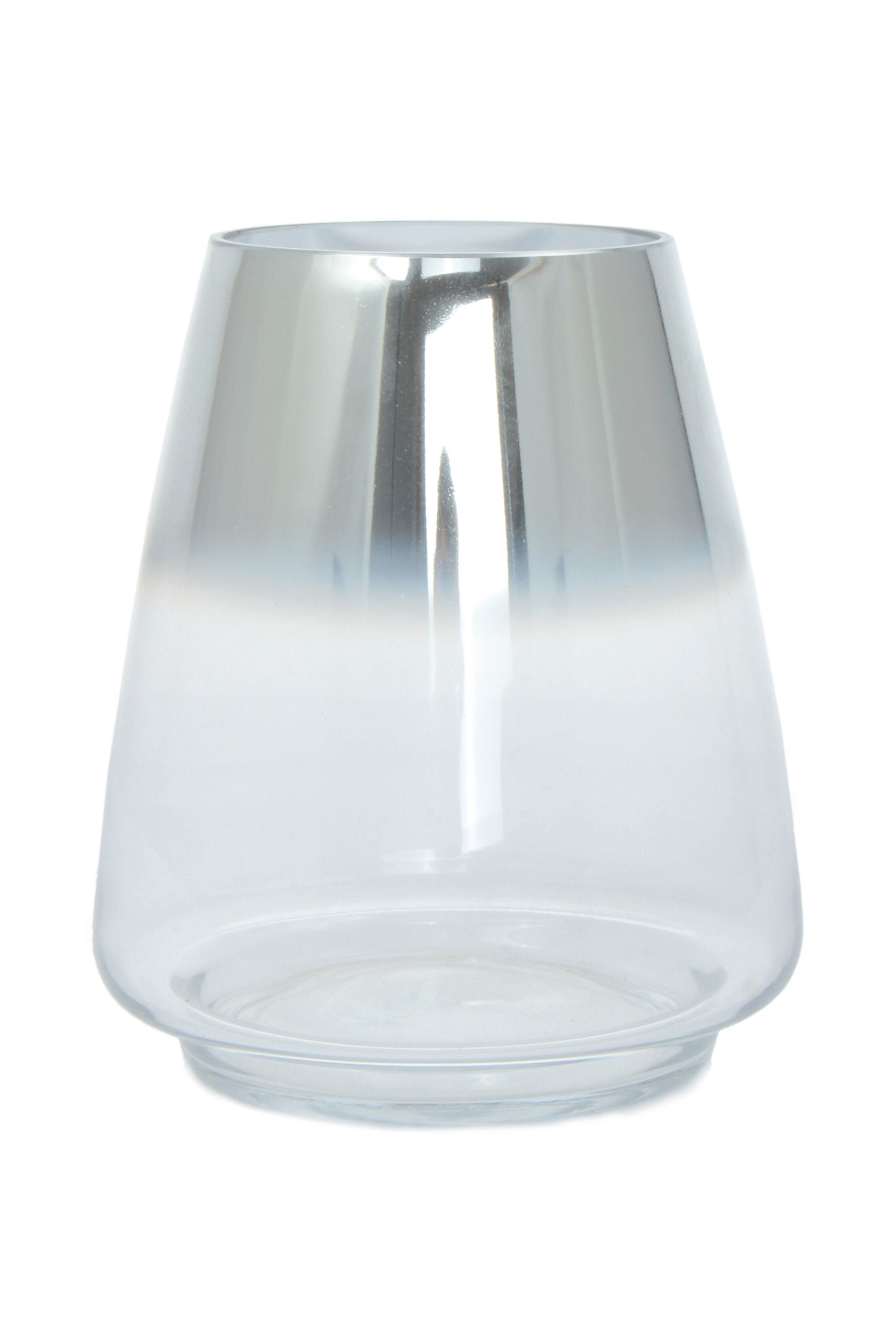 Vase Saigon Bauchig Glas Silber H: 18,5 Cm