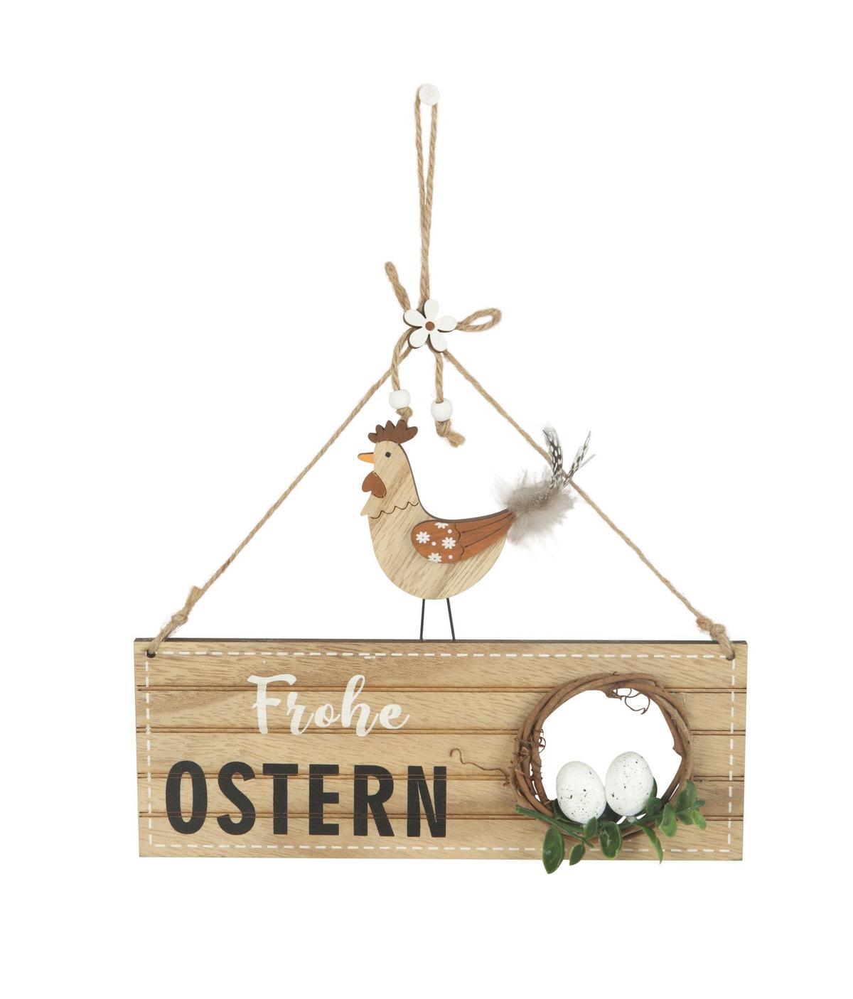 Dekoschild Selina - Braun, KONVENTIONELL, Holz/Textil (22,5/26/0,5cm) - Luca Bessoni