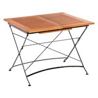 Gartentisch ausziehbar Schlossgarten Eukalytusholz - Schwarz/Naturfarben, ROMANTIK / LANDHAUS, Holz/Metall (100-150/90/74cm) - Gardenson