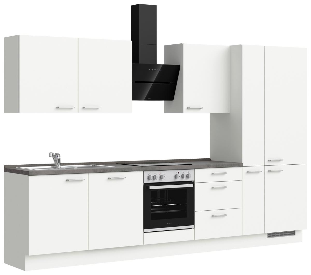 KÜCHENLEERBLOCK TOUCH HIGH - LINE, H11 RECHTS - Weiß/Grau, MODERN, Holzwerkstoff (330cm) - Nobilia