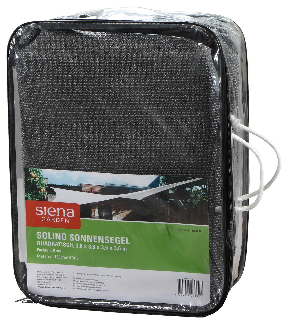 Sonnensegel H16888 - Grau, MODERN, Textil/Metall (360/360/360cm) - Siena Garden