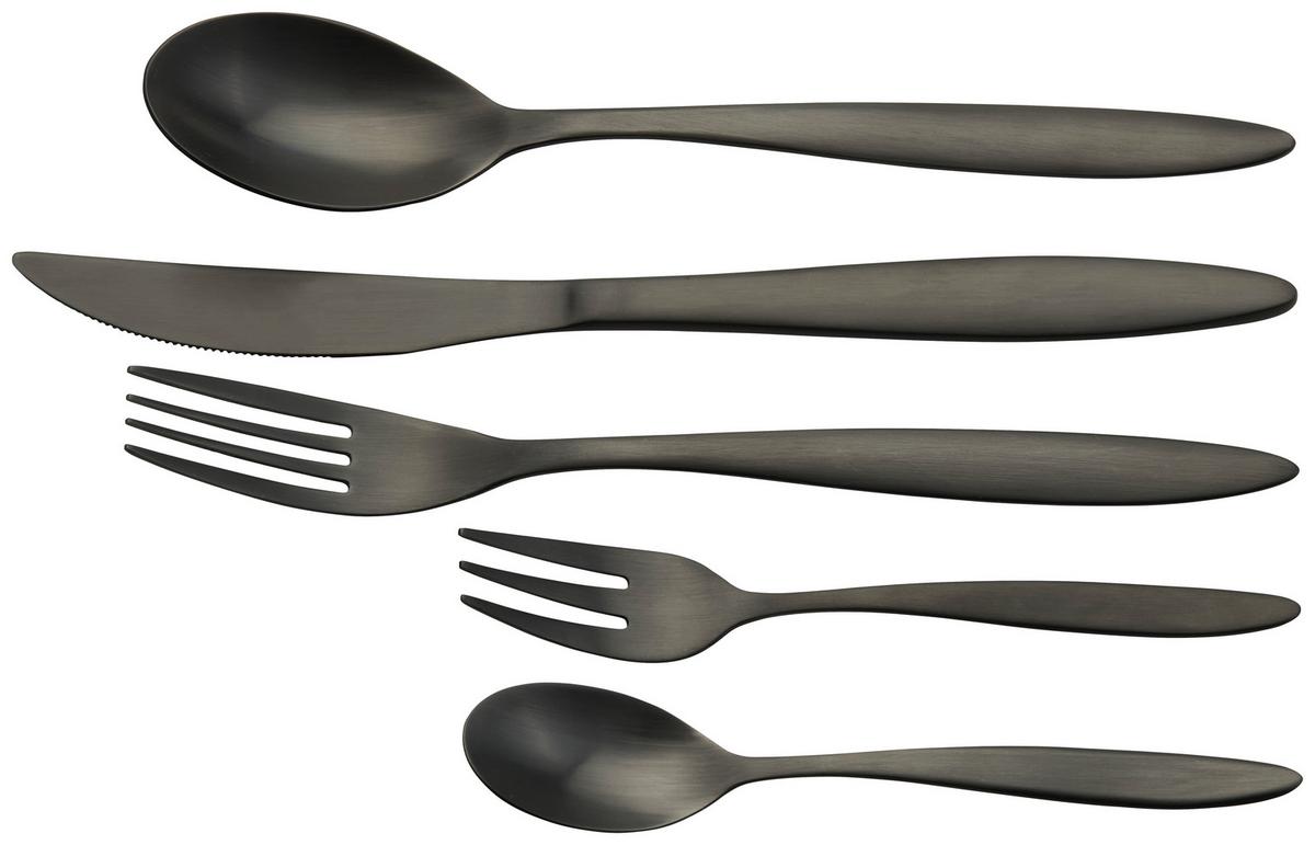 Besteckset 20-Teilig Nirmala für 4 Personen - Schwarz, MODERN, Metall - Luca Bessoni