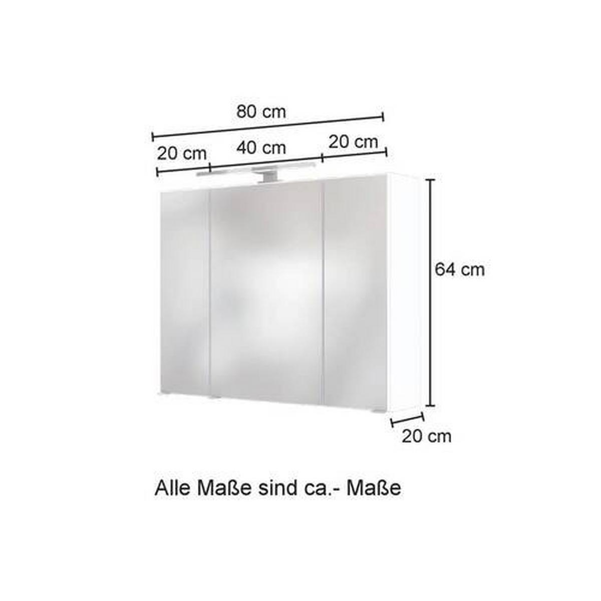 Badmöbel-Set 6-Tlg. inkl. LED Helsinki, Weiß/Eiche - Eichefarben/Weiß, KONVENTIONELL, Glas/Holzwerkstoff (160cm) - Held