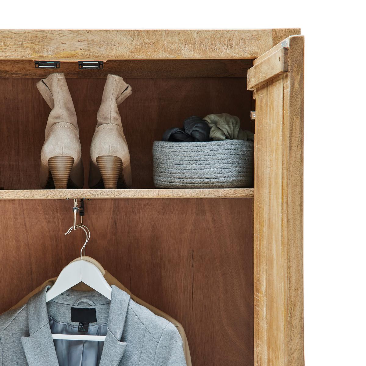 SKŘÍŇ NA ODĚV EVEREST -EXKLUSIV- - černá/přírodní barvy, Natur, kov/dřevo (88/187/40cm) - Mömax