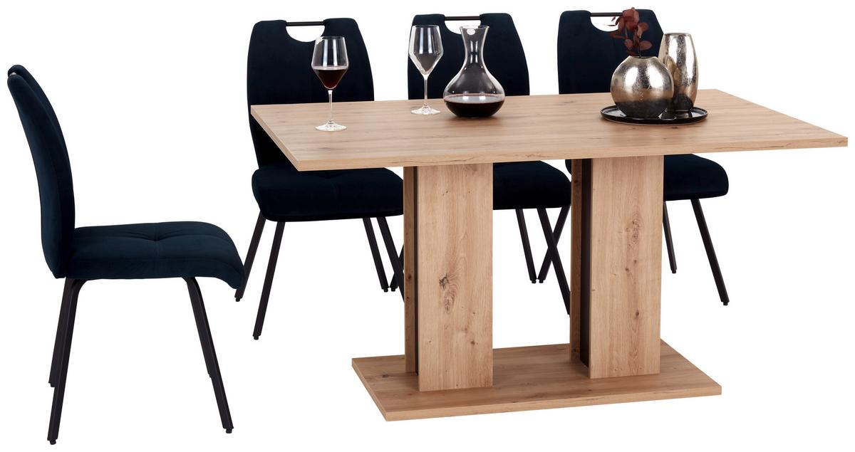 JEDÁLENSKÝ STÔL ARON 138 - čierna/dub artisan, Konventionell, kompozitné drevo (138/74/90cm)