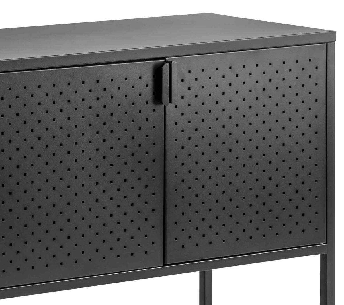 Sideboard Metall Mit 3 Türen 120 Cm Newton Trend Schwarz - Schwarz, Trend, Metall (120/80/40cm) - MID.YOU
