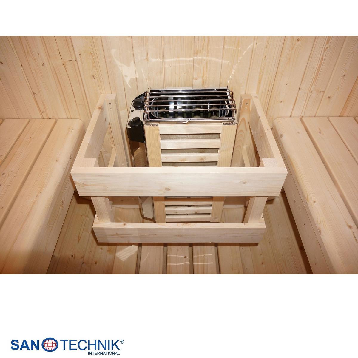 SAUNAFASS Tromsö Fichtefarben B: 120 cm - Fichtefarben, KONVENTIONELL, Glas/Holz (189/120/191,5cm) - Sanotechnik