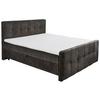 Boxbett Mit Topper & Bettkasten 160x200 Valetta - Dunkelbraun/Schwarz, MODERN, Holzwerkstoff/Textil (160/200cm) - MID.YOU