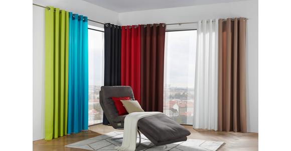 Vorhang Mit Ösen Isolde 140x245 Cmschwarz - Schwarz, KONVENTIONELL, Textil (140/245cm) - Ondega