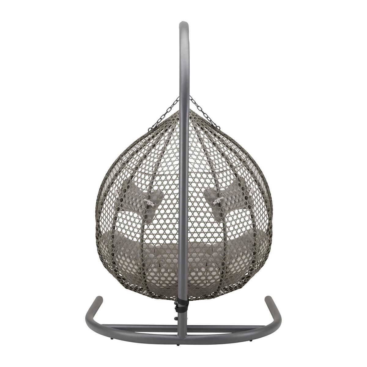 Závesné kreslo Bari - sivá/svetlosivá, Modern, kov/textil (130/201/116cm) - Bessagi Garden