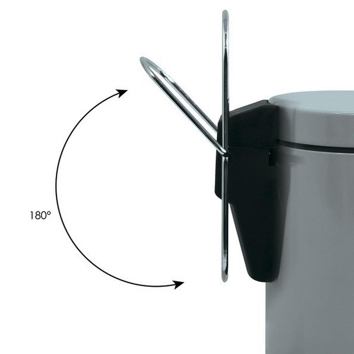 Kosmetikeimer Unis 3l Hellgrau Metall Dxh 17x25 - Hellgrau/Schwarz, Basics, Kunststoff/Metall (17/25cm)