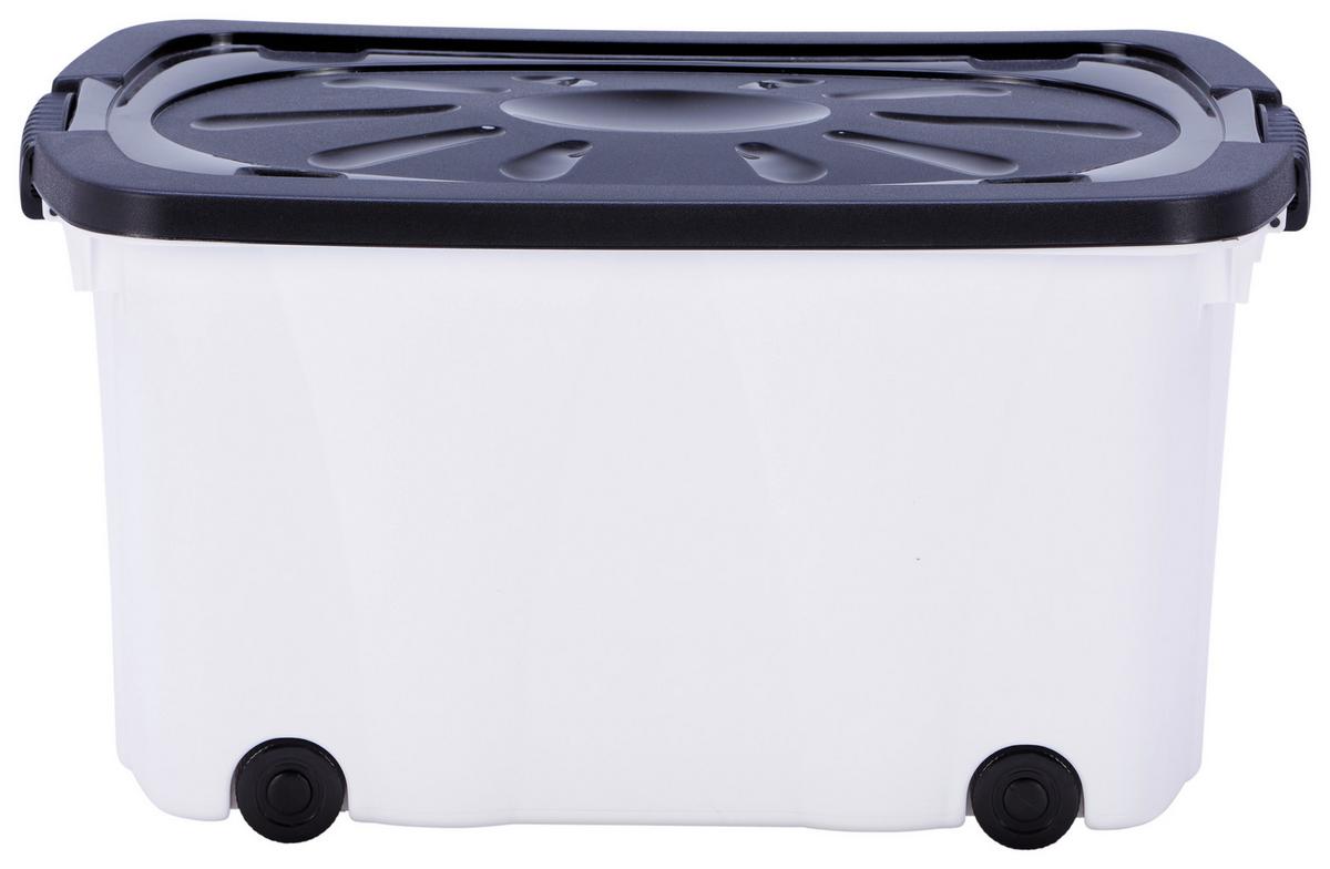 Doboz Tetővel Klipper - fekete/fehér, Basics, műanyag (58/37/31cm) - Homezone