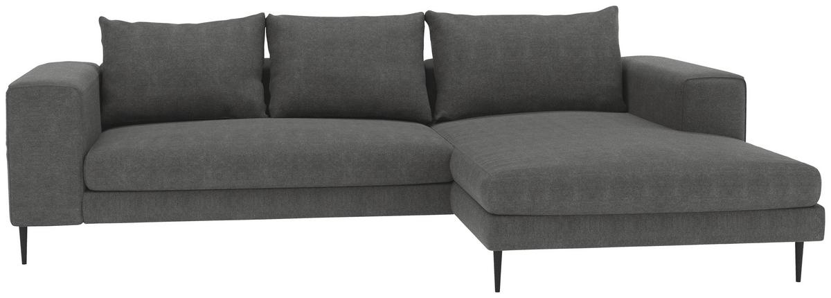 Eckschlafsofa Aurora II - Dunkelgrau/Schwarz, MODERN, Textil (295/170cm) - Trendmanufaktur